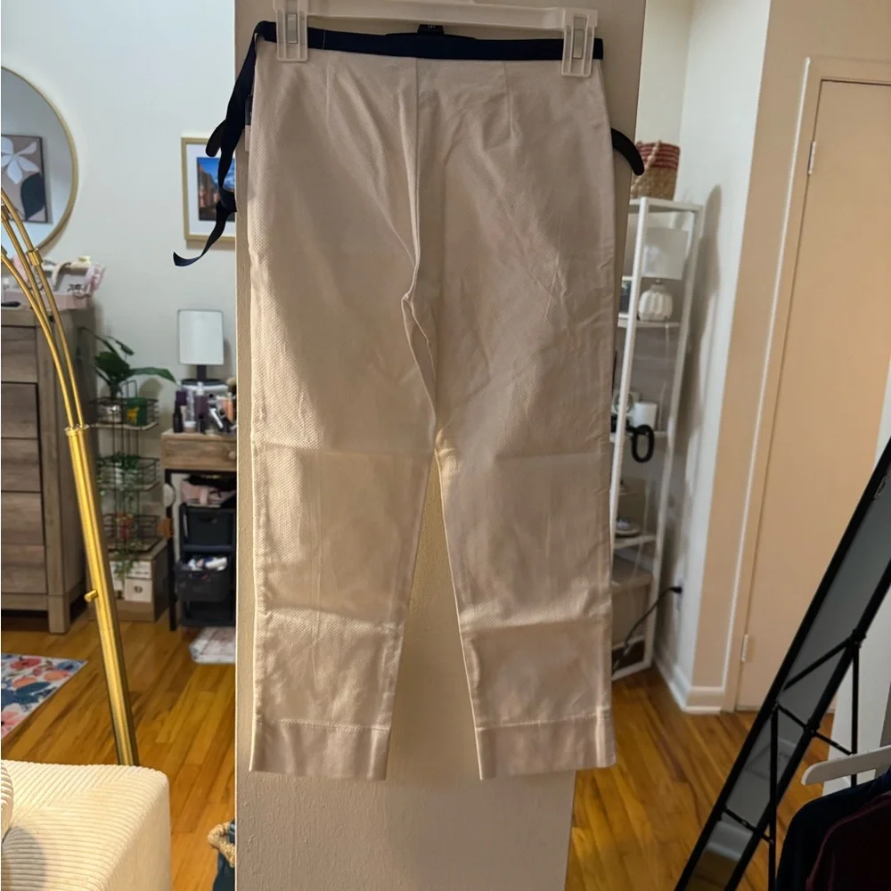 Ralph Lauren White Girls Dress Pants with Black Waist Tie